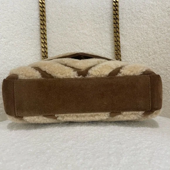 YSL Saint Laurent Medium College Shearling and Suede Crossbody - Picture 4 of 8